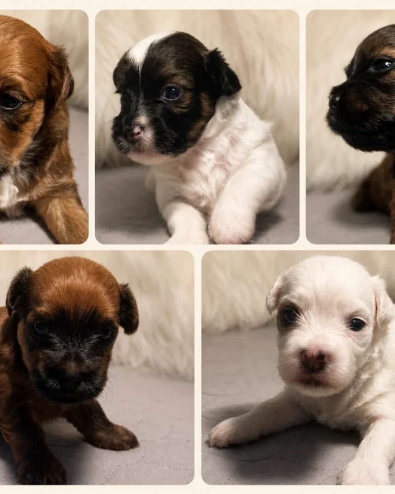 Cachorros de Bichón Habanero en sus primeras semanas
